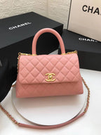 Chanel Coco Handle Gold Caviar Pink 24 cm
