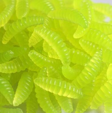 50Pcs Soft Artificial Maggot Grub Fishing Lures Bait