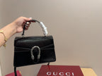 Gucci Glossy Black Handbag Crossbody 24x17cm