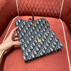 Dior Saddle Pouch Blue Dior Oblique Jacquard - 22 x 14.5 x 4.5 cm