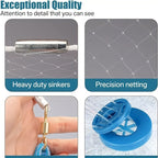 Fishing Cast Net 8FT 10FT with Real Zinc Sinker Weights, Nylon Monofilament Mesh 1.3cm, Heavy Duty Saltwater Bait Trap Net Easy Throw for American Fishing 240/300 Steel Drop