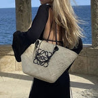LOEWE Sunday Neeti Black Raffia Bag