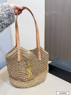 YSL SAINT LAURENT Vacation Casual Raffia Woven Tote Bag 35x32cm