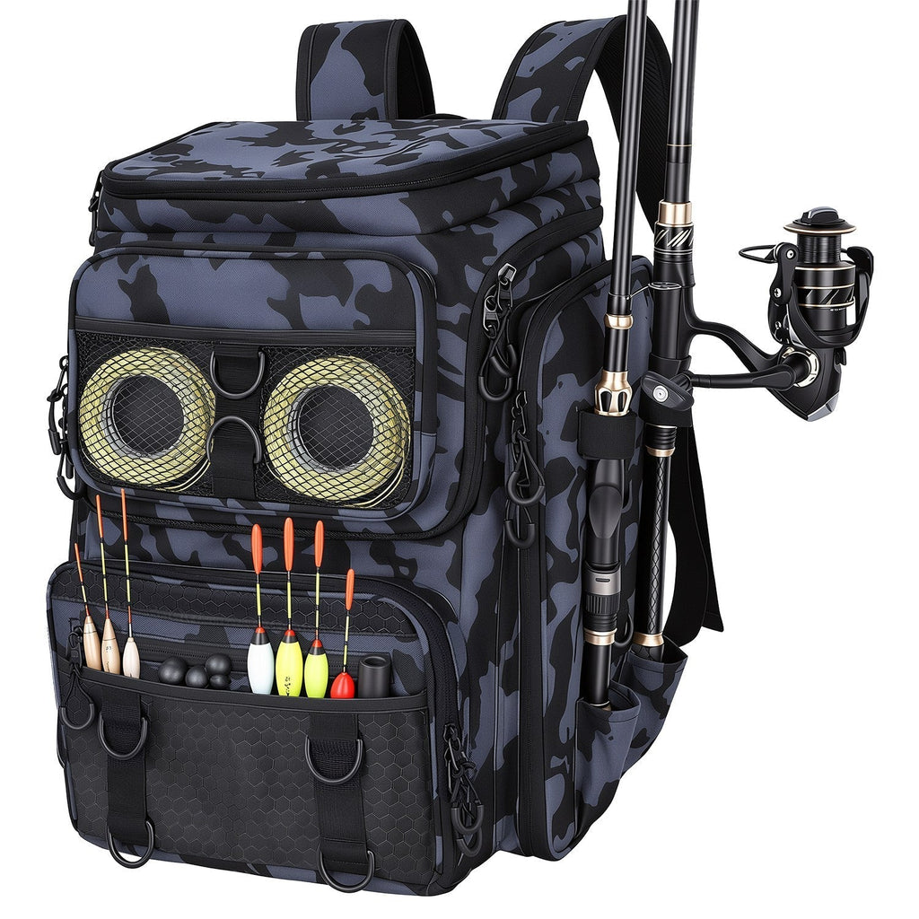 Fishing Backpack 42L with Rod Holders & 16 Pockets