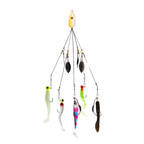 Alabama Umbrella Rig Fishing Lure Set 7 Pack - 5-Arm Multi-Head Bass Lure with Ultralight Tripod Frame, Beginner Friendly Swimbait Rig for Bass Walleye Striper, Mixed Color Freshwater Fishing Tackle