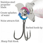 Top Water Fishing Lure，Equipped with Metal Bubble Baffle and Tail Propeller.Fishing Bait Suitable for Both Saltwater and Freshwater. (Green)