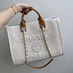 Chanel Pearl Deauville Tote Bag in Beige