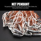 Saltwater Casting Net Set with Fish Basket – 12-Foot Diameter, 0.12" Mesh, Heavy-Duty Zinc-Plated Lead Sinkers for Rapid Sinking – American-Style Fishing Net Ideal for Pier, Beach & Surf Fishing