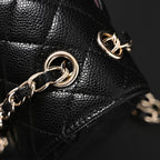 Chanel Classic Flap Bag – Black Quilted Caviar Leather with Gold-Tone Hardware