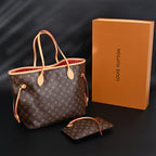 Louis Vuitton Neverfull MM Tote Bag – Monogram Canvas with Red Interior