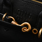 Miu Miu Black Leather Satchel Bag – Medium Structured Tote