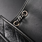Saint Laurent Niki Medium Black Crinkled Leather Shoulder Bag