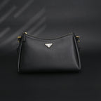 Prada Cleo Black Brushed Leather Shoulder Bag