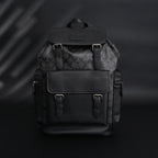 Coach Men’s Leather Backpack – Black Signature Canvas