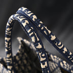 Christian Dior Large Book Tote – Blue Oblique Embroidery