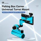 Folding Corner Fishing Box Rod Holder 360 Adjustable Aluminum Alloy Turret Bracket