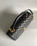 Chanel medium flap Bag black With Coco Handle