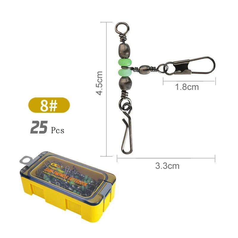 Luminous Ball Bearing Swivel Solid Ring Connector Set #8 #10