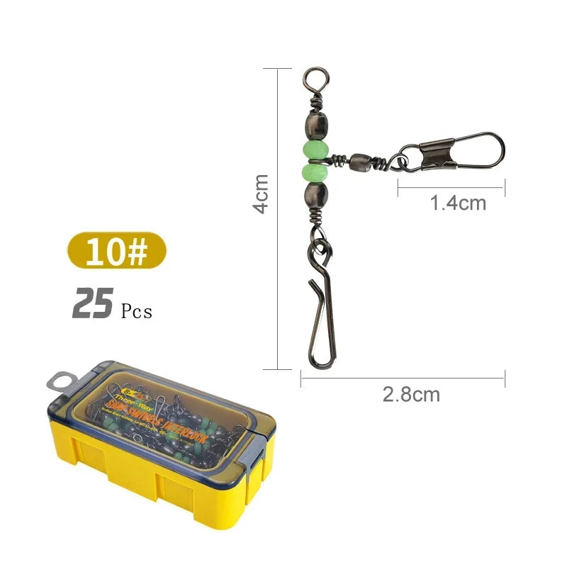 Luminous Ball Bearing Swivel Solid Ring Connector Set #8 #10