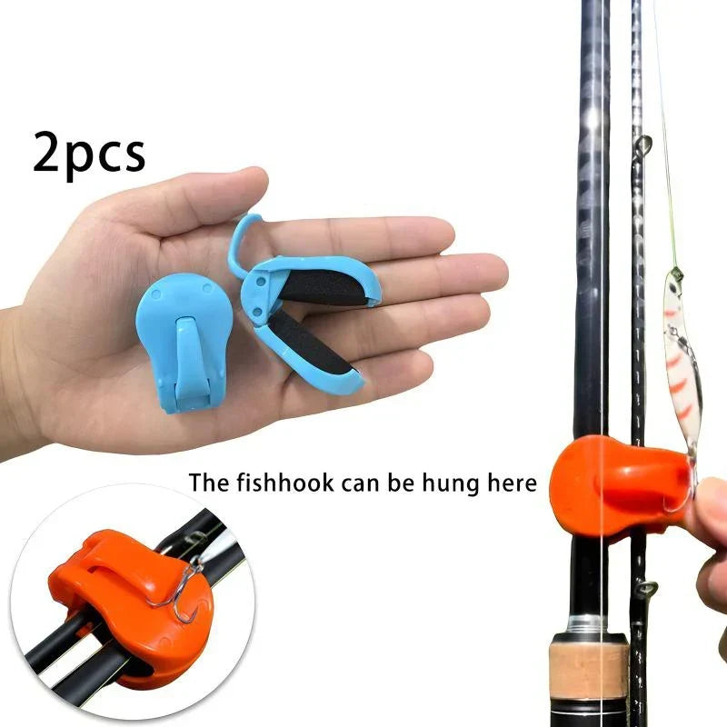 2-Pack Quick-Attach Fishing Rod Clips – One-Hand Holder