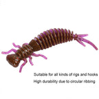 15 PCS 8-color Larvae Silicone Soft Bait Lure Bait, 55MM, 75MM, 100MM