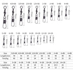 HENGJIA SS007 50pcs/bag B-pin Connector 8 Shape Swivel Loop Accessories, 1/0+5B (60mm), 2/0+5B (57mm), 3/0+6B (67mm), 4/0+6B (70mm), 5/0+6B (78mm), 1+5B (56mm), 2+4B (49mm), 3+4B (49mm), 4+4B (45mm), 5+3B (42mm), 6+3B (41mm), 7+3B (39mm), 8+2B (34mm)  ...