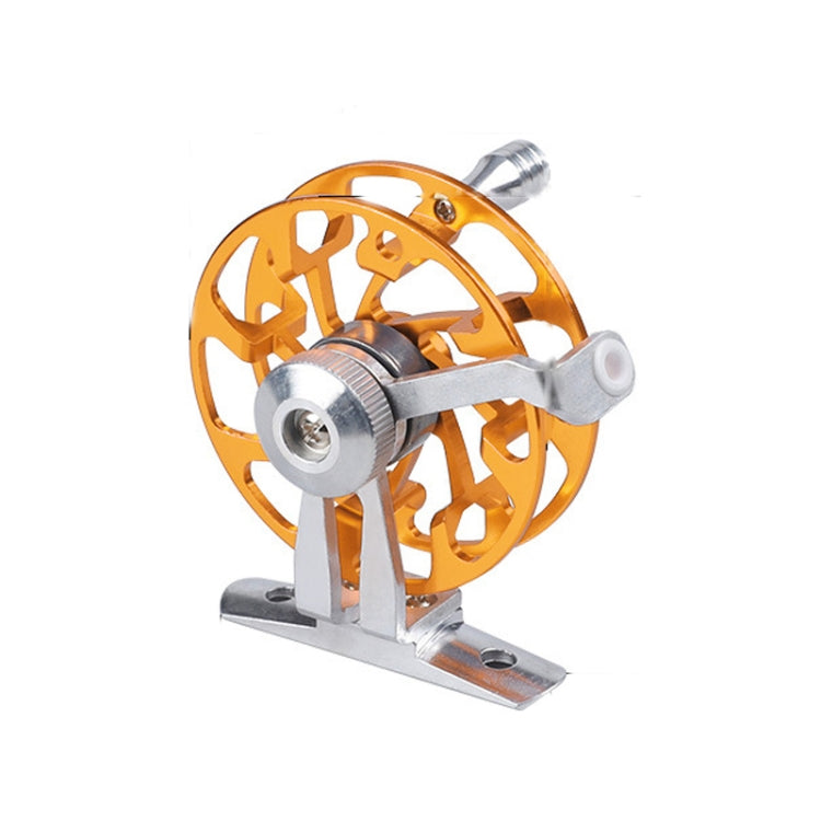 Ice Fishing Raft Reel Fly Reel With Base All Metal Hollow Fishing Tackle, 50mm Red, 50mm Gold, 65mm Red, 65mm Purple, 65mm Gold