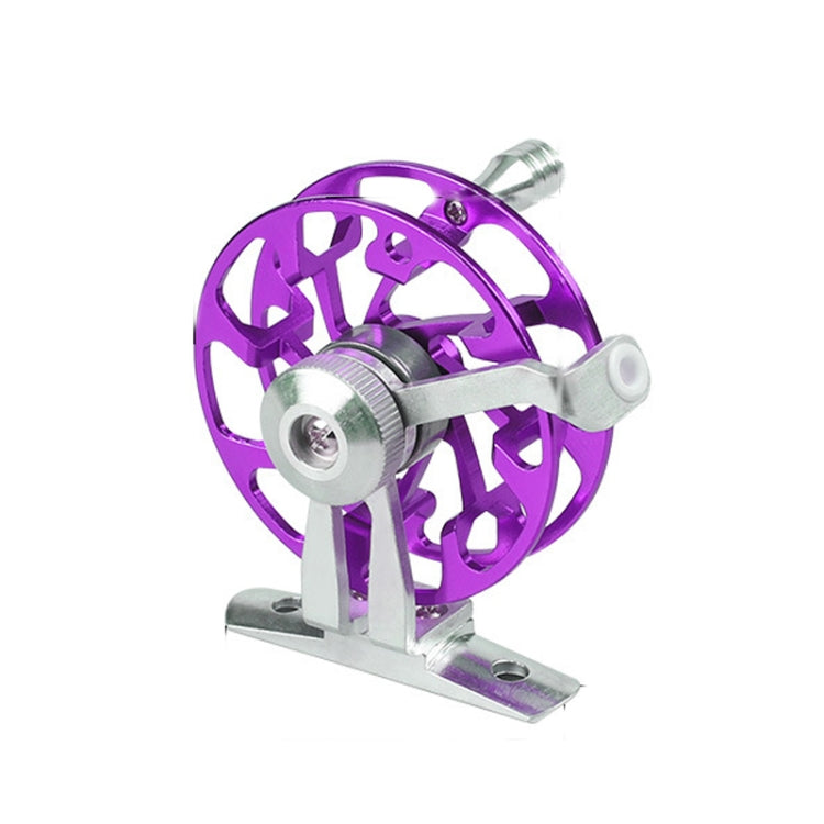Ice Fishing Raft Reel Fly Reel With Base All Metal Hollow Fishing Tackle, 50mm Red, 50mm Gold, 65mm Red, 65mm Purple, 65mm Gold