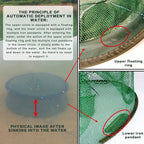 Automatic Folding Round Fishing Cage Hand Throwing Shrimp Fishing Net, 70cm Dual Layer 21 Holes