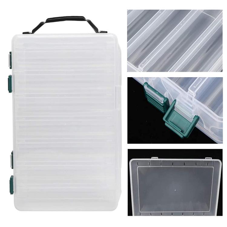 Large Capacity Double Layer Lure Storage Box Fish Hook String Hook Tool Box, 10-grids, 14-grids