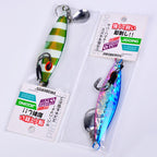 PROBEROS LF179 Metal Jigging Lures with Spinner Blade Glow in the Dark Saltwater Fishing Jigs, 30g, 40g, 60g, 80g, 90g