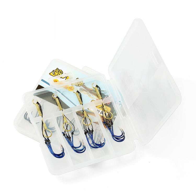 LINNHUE 4pcs /Box Carp Fishing Hooks Hand Tied High Carbon Steel Chinu Hooks With Bait Spring, No. 0.3, No. 0.5, No. 0.8, No. 1.0, No. 2.0, No. 3.0