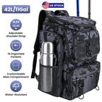 Fishing Backpack 42L with Rod Holders & 16 Pockets