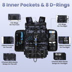Fishing Backpack 42L with Rod Holders & 16 Pockets
